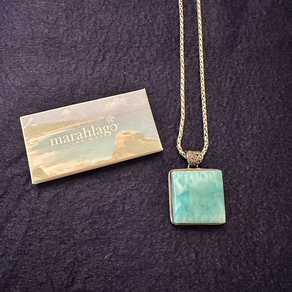 Larimar *Marahlago Pendant Sterling Silver